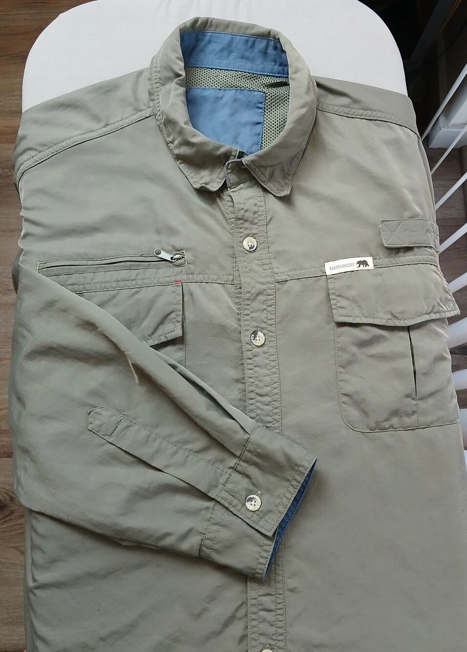 Dakota Grizzly Nylon Ventilated Performance Shirt Mens XL olive packable outdoor